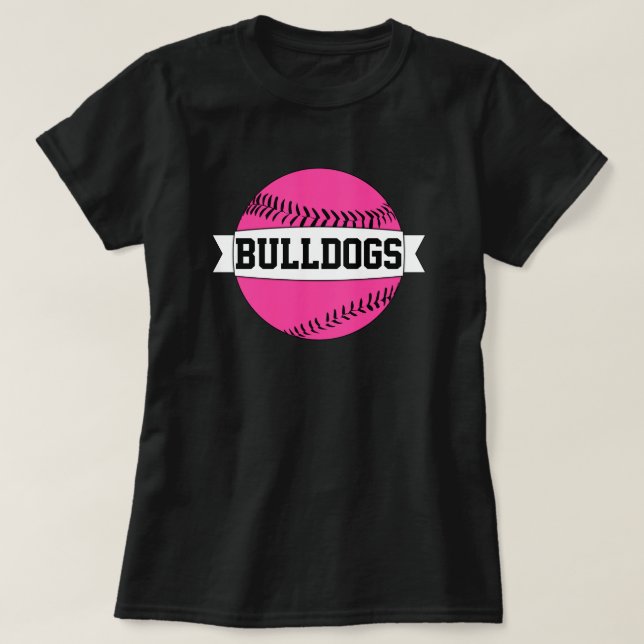 Camiseta Nome e número do jogador de beisebol/Softball rosa (Frente do Design)