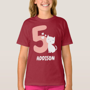 Camiseta Nome e número personalizados de aniversário de K