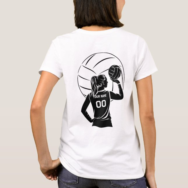Camiseta Nome e número personalizados do jogador de vôlei p (Verso)