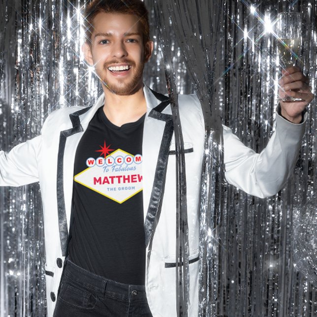 Camiseta Nome e Ocasião do Celebrante de Vegas (Criador carregado)