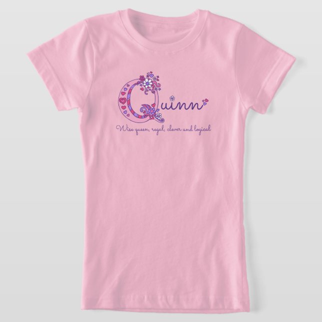 Camiseta Nome e significado das garotas de Quinn (Postura )