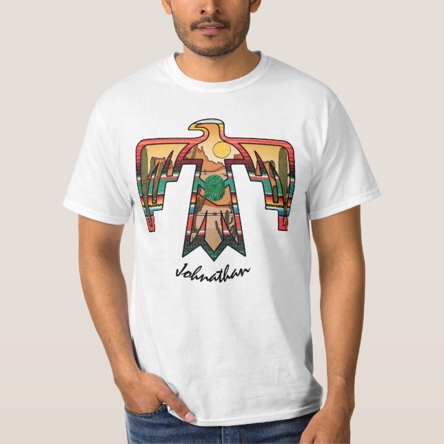 Camiseta Nome editável Native American Desert Thunderbird (Frente)