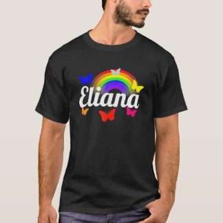 Camiseta Nome Eliana Introdução Kidcore Rainbow Hello Kin