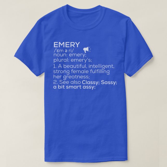 Camiseta Nome Emery Definição Emery Nome feminino Emer (Frente do Design)