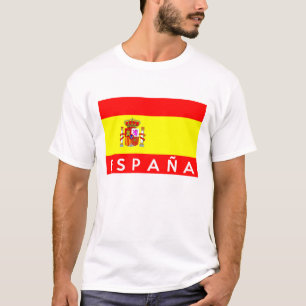 Camiseta nome espanhol do texto do país da bandeira da