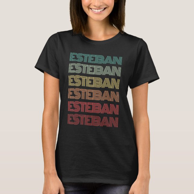 Camiseta Nome EsTEBAN Boy Retro Birthday Name (Frente)