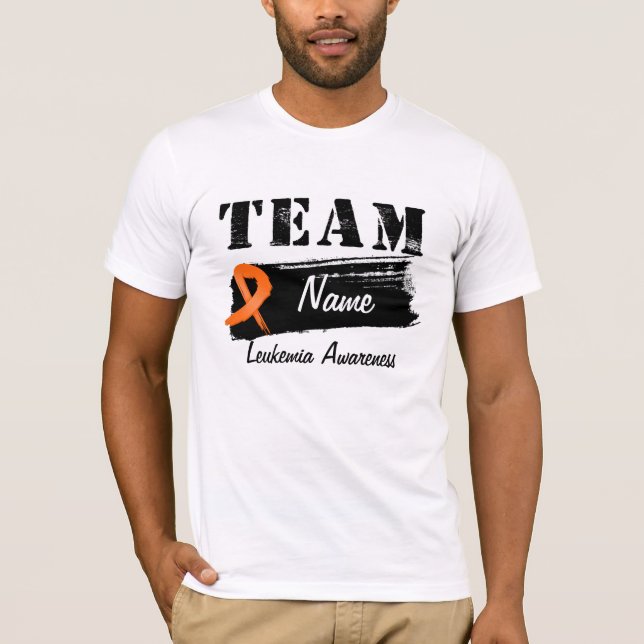 Camiseta Nome feito sob encomenda da equipe - leucemia (Frente)
