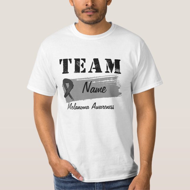Camiseta Nome feito sob encomenda da equipe - melanoma (Frente)