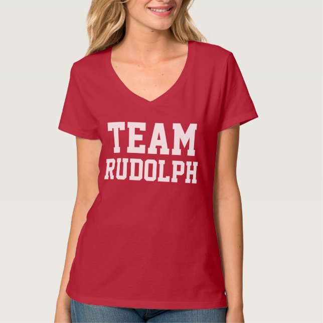 Camiseta Nome feito sob encomenda do Natal | de Rudolph | (Frente)