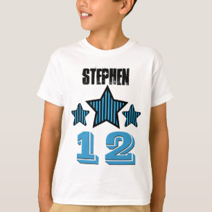 Camiseta Nome feito sob encomenda V02 de 12 ESTRELAS do