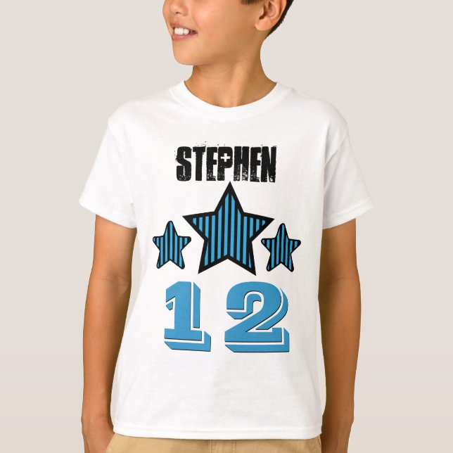 Camiseta Nome feito sob encomenda V02 de 12 ESTRELAS do (Frente)
