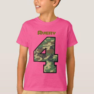 Camiseta Nome feito sob encomenda V030N de Camo do 4o