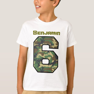 Camiseta Nome feito sob encomenda V032 de Camo do 6o