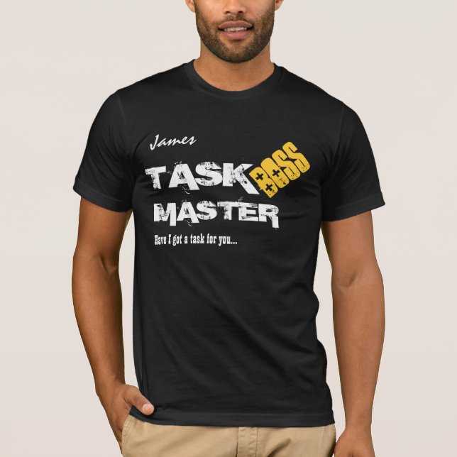 Camiseta Nome feito sob encomenda V06 do MESTRE engraçado (Frente)