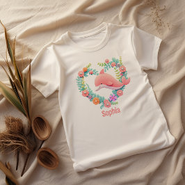 Camiseta Nome Floral Whale Heart Love