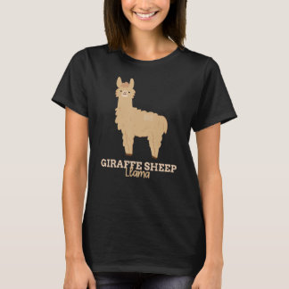 Camiseta Nome Funny Animal Giraffe Sheep Llama