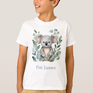 Camiseta Nome Gêmeo Personalizado Watercolor Koala Bear