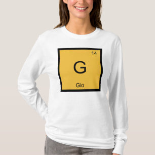 Camiseta Nome Gio Elemento Químico Tabela Periódica