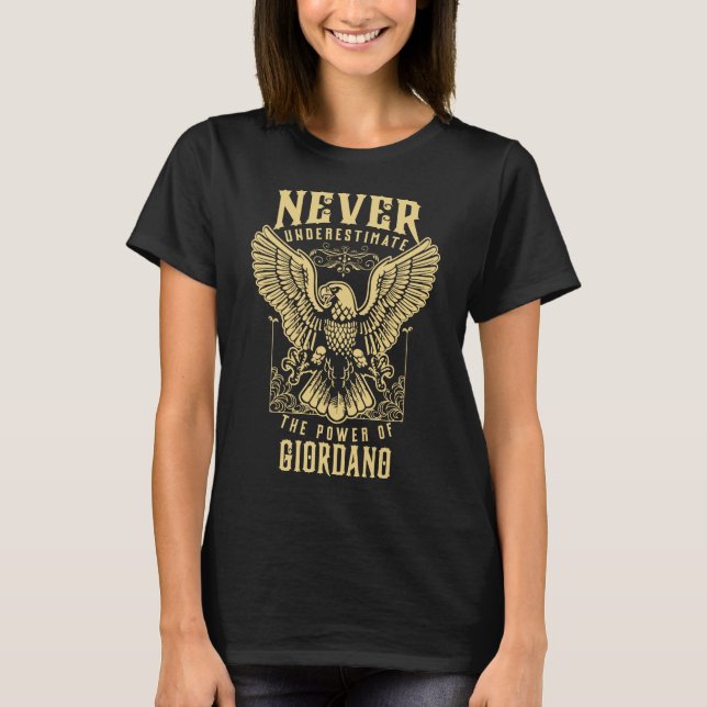 Camiseta Nome GIORDANO, nome da família GIORDANO crest (Frente)