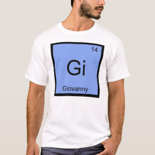 Camiseta Nome Giovanny Elemento Químico Mesa periódica