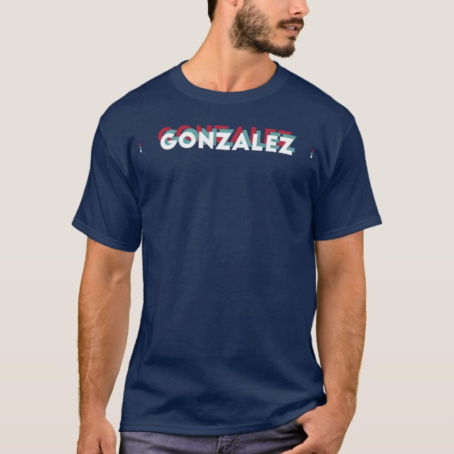 Camiseta Nome Gonzalez Nome Divertido Gonzalez tema anos 80 (Frente)