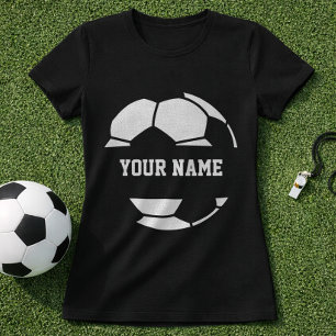Camiseta Nome Gráfico da Bola de Futebol; Nome do Jogador d
