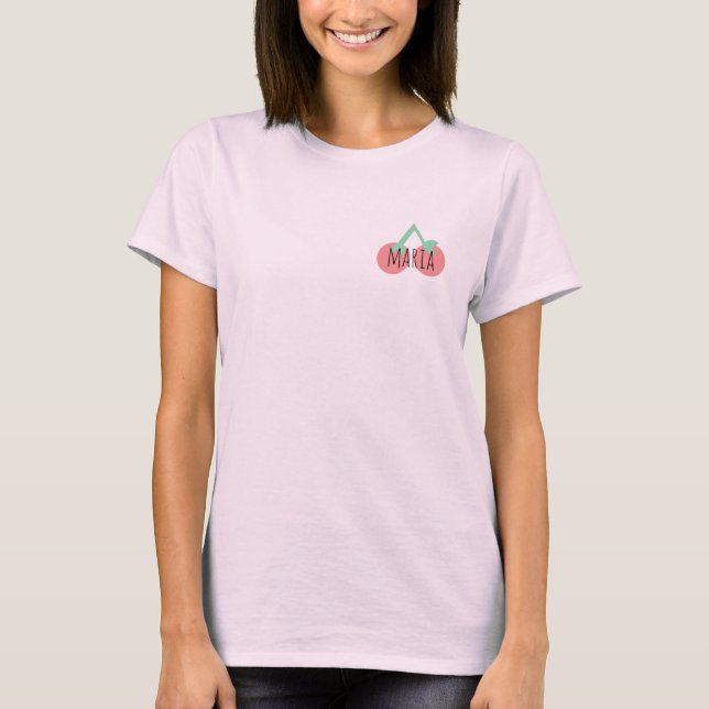 Camiseta Nome inicial da Fruta Cherry (Frente)