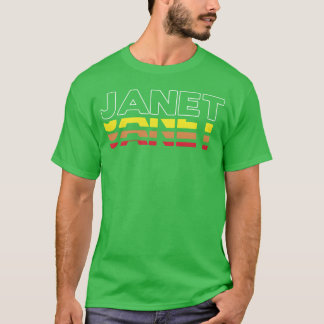 Camiseta Nome Janet engraçado vintage pôr do sol amigo Jane