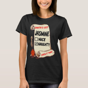 Camiseta Nome Jasmine - Papais noeis Bastante Lista Engraça