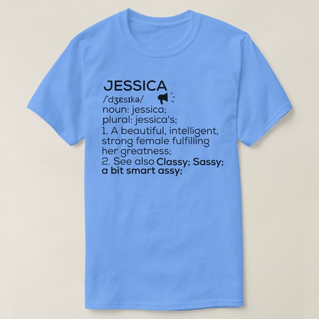 Camiseta Nome Jessica Definição Nome Jessica Nome Female (Frente do Design)