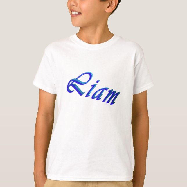 Camiseta Nome Liam Azul,   (Frente)