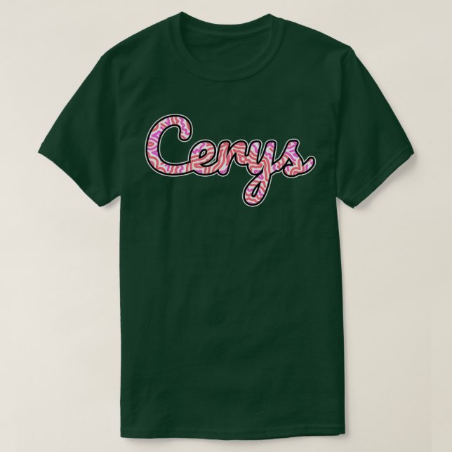 Camiseta Nome Manuscrito de Cerys (Frente do Design)