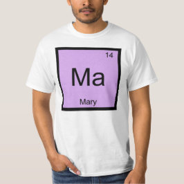 Camiseta Nome Mary Elemento Químico Tabela Periódica