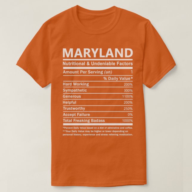 Camiseta Nome Maryland Nutricional e Inegável (Frente do Design)