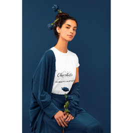 Camiseta Nome mínimo do monograma branco preto