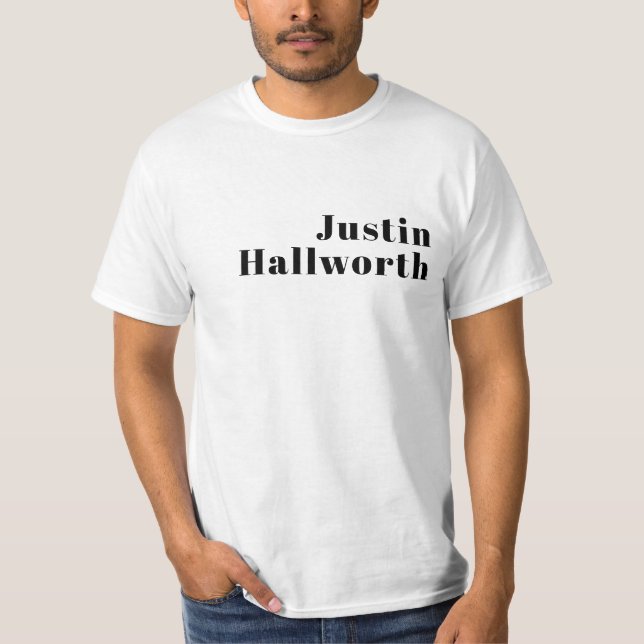 Camiseta Nome mínimo retroativo ou Modelo de negócios (Frente)