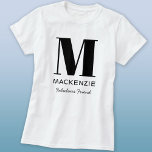 Camiseta Nome Monograma de Amigo Fabuloso<br><div class="desc">Design de nome monograma minimalista com tipografia moderna que pode ser alterado para personalizar. Ideal para as amigas da noiva no Chá de Noiva ou festa de despedida de solteira,  ou como um favor ou presente divertido para a festa de casamento.</div>