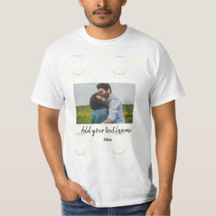 Camiseta nome monograma de casal personalizado simples mini