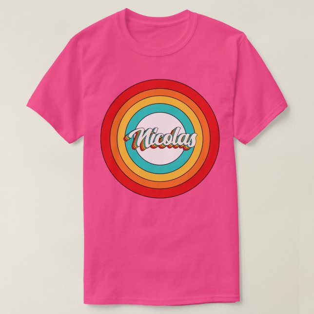 Camiseta Nome Nicolas Shirt Vintage Círculo Nicolas (Frente do Design)