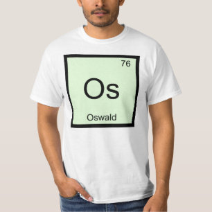 Camiseta Nome Oswald Química Elemento Tabela Periódica