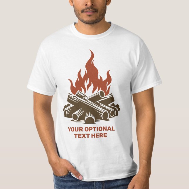 Camiseta Nome Personalizado & Acampamento de Texto (Frente)