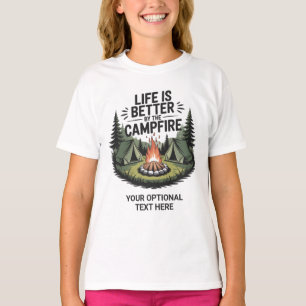 Camiseta Nome Personalizado & Acampamento de Texto