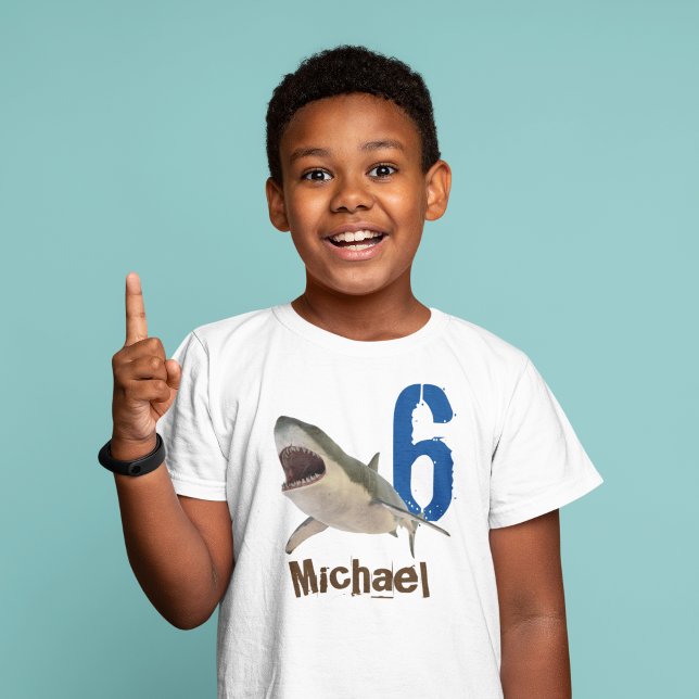 Camiseta Nome personalizado Age Excelente White Shark (Criador carregado)