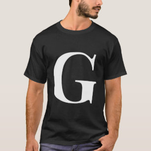 Camiseta Nome Personalizado Alfabeto Letra Inicial G