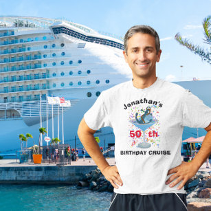Camiseta Nome Personalizado Anchor Birthday Cruise Cocktail