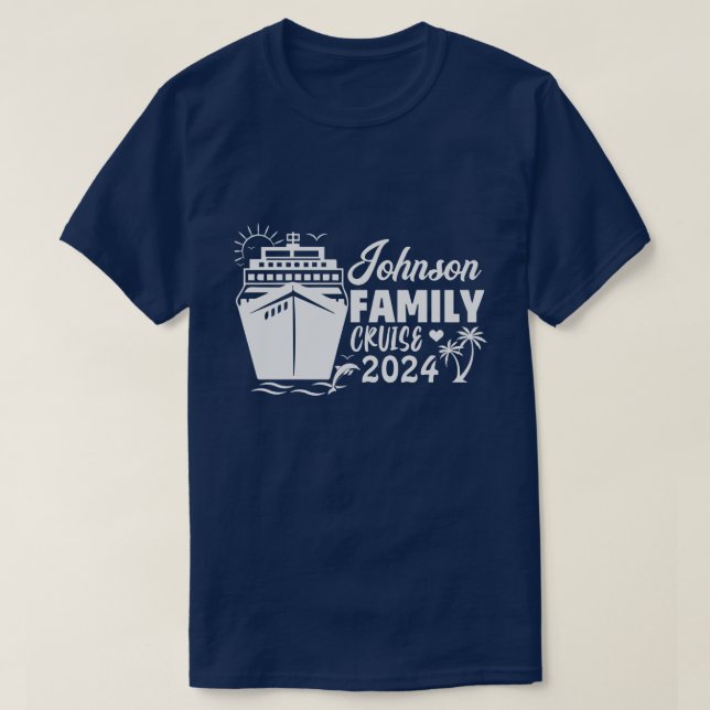 Camiseta Nome Personalizado Ano Cruise Combinação da Famíli (Frente do Design)