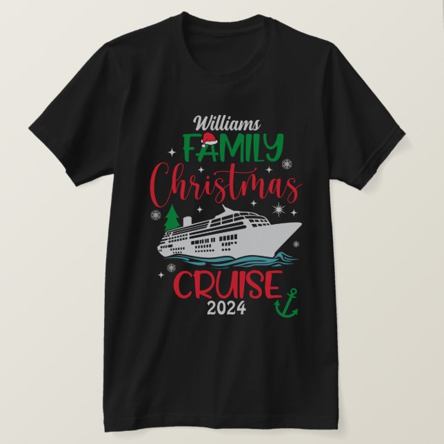 Camiseta Nome Personalizado Ano Cruzamento da Família Natal (Frente do Design)