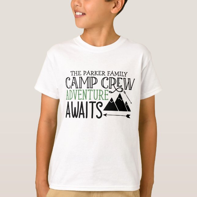 Camiseta NOME Personalizado Aventura de Campanha de Cabina (Frente)
