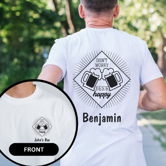 Camiseta Nome Personalizado Bar Funny Crew Pocket Design