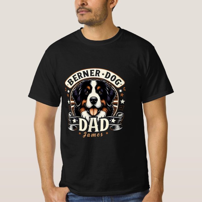 Camiseta Nome Personalizado Berner Dog Pai - Pai Bernês (Frente)